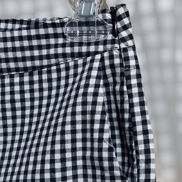 Lucy Wang Make It Fair Gingham Trouser Pants, Small, Black And White, NWT - Picture 8 of 14